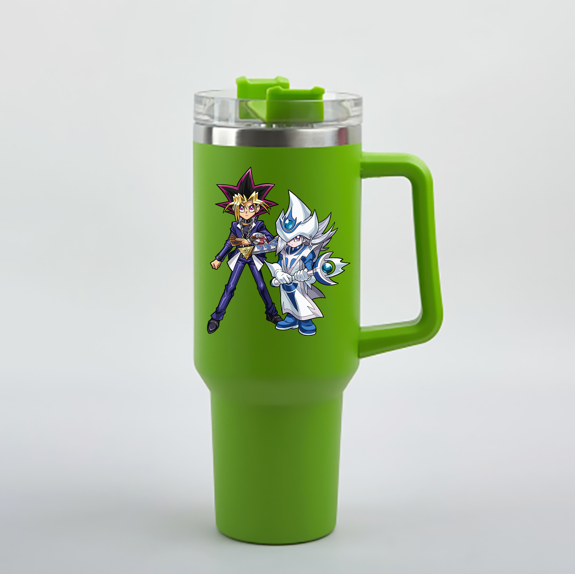 （画像用） 遊☆戯☆王 Yu-Gi-Oh! 1200mL車用タンブラー - クリスタルステッカー（プラスチックストロー付き）